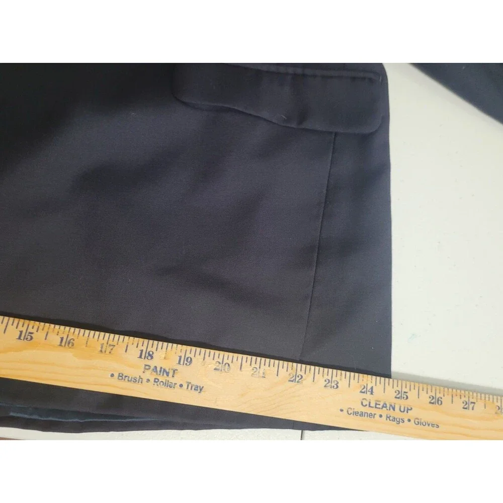 Lauren Ralph Lauren 48 XL blazer jacket 2 button lining faux pockets navy wool